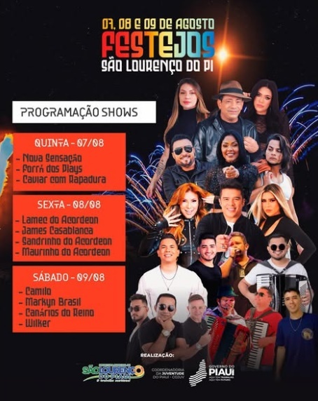 Festejos de São Lourenço do Piauí prometem três dias de muita música e animação