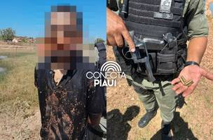Homem é flagrado com arma de fogo e preso após perseguição em Demerval Lobão (Foto: Reprodução)