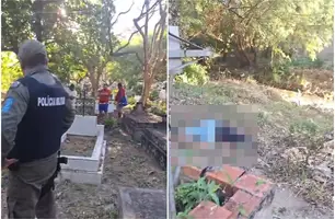 Homem é morto a tiros dentro de cemitério na zona Sul de Teresina (Foto: Reprodução)