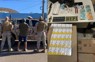 Homem é preso com munições e 360 maços de cigarros em Campo Grande do Piauí (Foto: Reprodução)