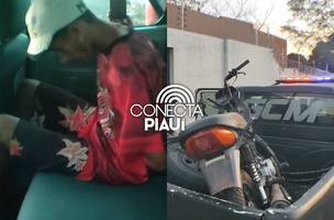 Homem é preso pilotando motocicleta roubada no centro de José de Freitas (Foto: Repórter 12/Conecta Piauí)