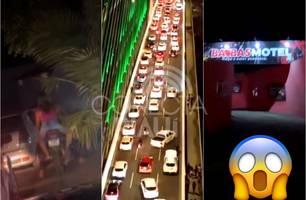 Motel de Teresina ficou congestionado após show gratuito de Natanzinho Lima (Foto: Reprodução)