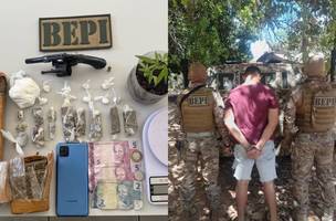 PM prende suspeito de tráfico e porte ilegal de arma em Teresina (Foto: Reprodução)