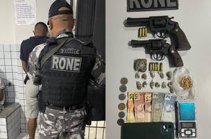 Trio é preso por porte ilegal e tráfico de drogas na zona Norte de Teresina (Foto: Divulgação/PMPI)