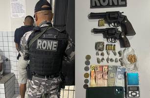 Trio é preso por porte ilegal e tráfico de drogas na zona Norte de Teresina (Foto: Divulgação/PMPI)