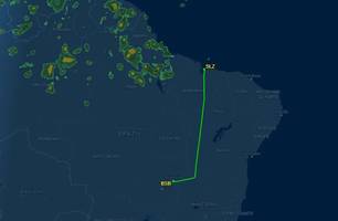 Voo da Azul faz pouso de emergência em Brasília após ameaça de bomba (Foto: Reprodução/Flight Aware)