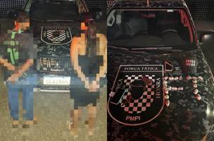 Casal é preso suspeito de tráfico de drogas durante ação da PM em Uruçuí (Foto: Divulgação/PMPI)