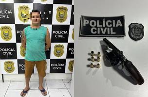 Polícia Civil prende homem com revólver ilegal em bar na zona Leste de Teresina (Foto: Reprodução)